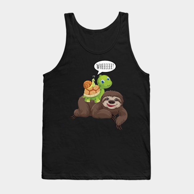 Sloth Turtle Snail Funny running Tank Top by ZenCloak